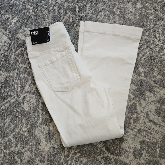 International Concepts Women's White Crop Flare High-Rise Jeans Size 4 - Picture 1 of 4